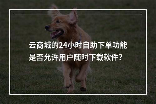 云商城的24小时自助下单功能是否允许用户随时下载软件?