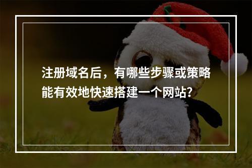 注册域名后,有哪些步骤或策略能有效地快速搭建一个网站?