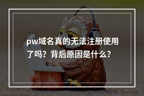 pw域名真的无法注册使用了吗?背后原因是什么?