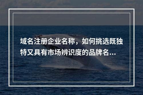 域名注册企业名称,如何挑选既独特又具有市场辨识度的品牌名称?