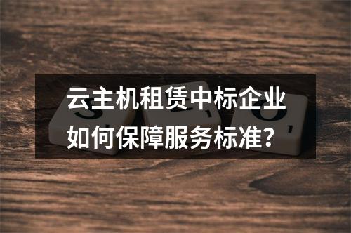 云主机租赁中标企业如何保障服务标准？