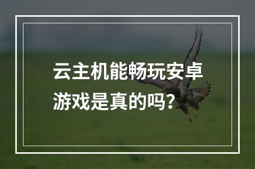 云主机能畅玩安卓游戏是真的吗？