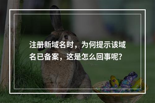 注册新域名时,为何提示该域名已备案,这是怎么回事呢?