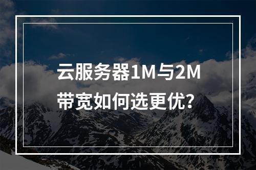 云服务器1M与2M带宽如何选更优？