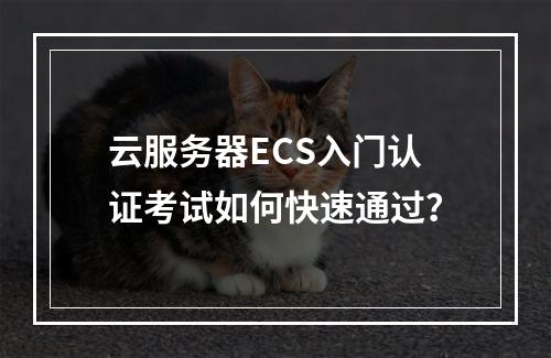 云服务器ECS入门认证考试如何快速通过？
