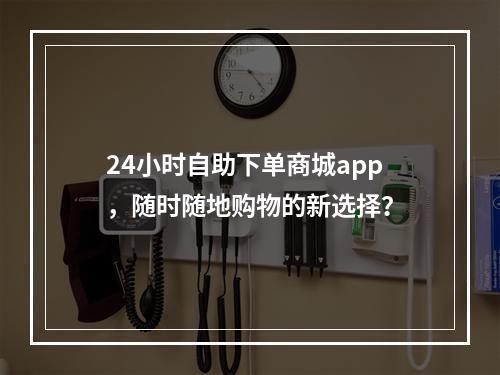 24小时自助下单商城app,随时随地购物的新选择?