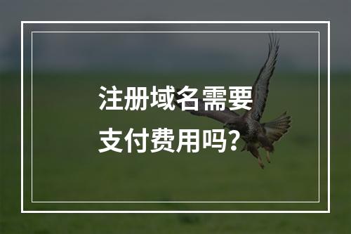 注册域名需要支付费用吗?