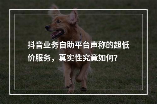 抖音业务自助平台声称的超低价服务,真实性究竟如何?