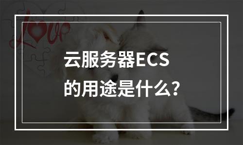 云服务器ECS的用途是什么？