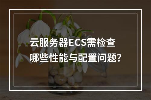 云服务器ECS需检查哪些性能与配置问题？