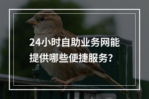 24小时自助业务网能提供哪些便捷服务?