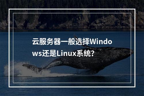云服务器一般选择Windows还是Linux系统？