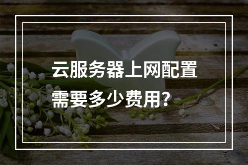云服务器上网配置需要多少费用？