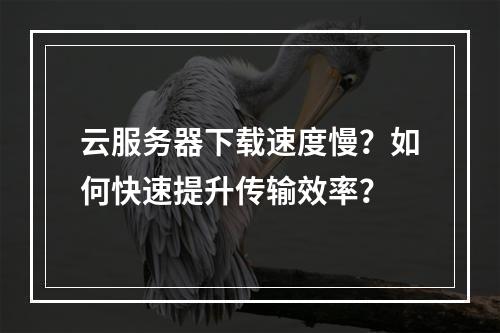 云服务器下载速度慢？如何快速提升传输效率？