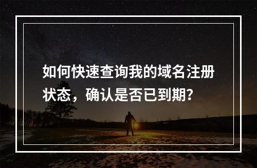 如何快速查询我的域名注册状态,确认是否已到期?