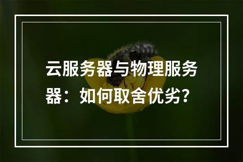 云服务器与物理服务器：如何取舍优劣？
