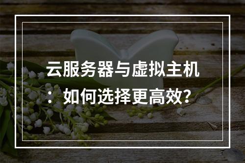 云服务器与虚拟主机：如何选择更高效？
