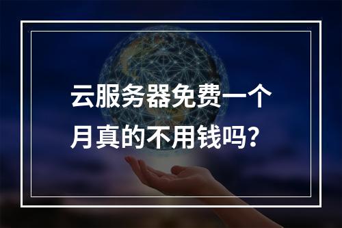 云服务器免费一个月真的不用钱吗？