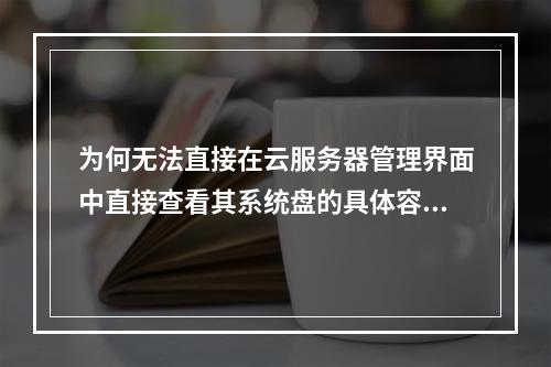 为何无法直接在云服务器管理界面中直接查看其系统盘的具体容量信息?