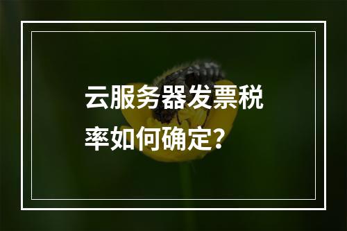 云服务器发票税率如何确定？