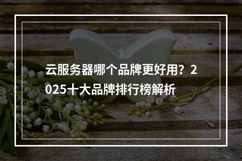 云服务器哪个品牌更好用？2025十大品牌排行榜解析