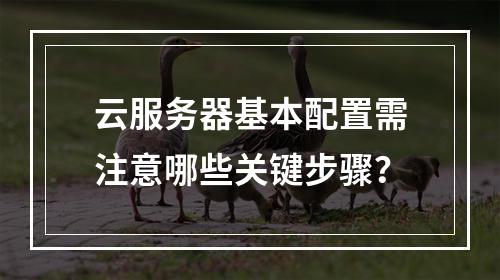 云服务器基本配置需注意哪些关键步骤？