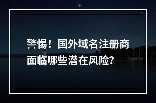 警惕!国外域名注册商面临哪些潜在风险?