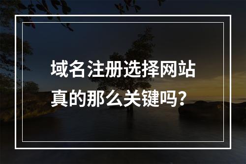 域名注册选择网站真的那么关键吗?