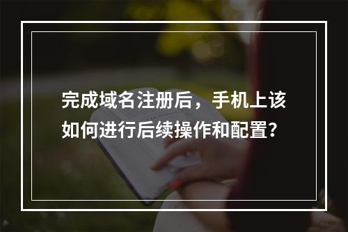 完成域名注册后,手机上该如何进行后续操作和配置?