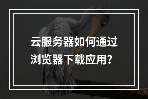 云服务器如何通过浏览器下载应用？