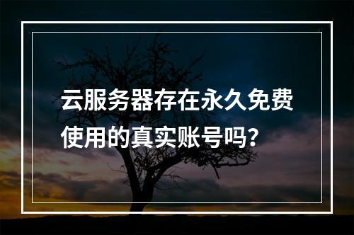 云服务器存在永久免费使用的真实账号吗？