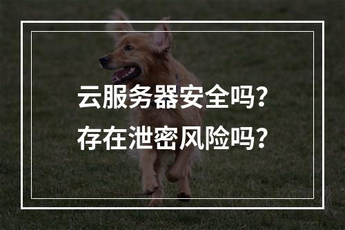 云服务器安全吗？存在泄密风险吗？