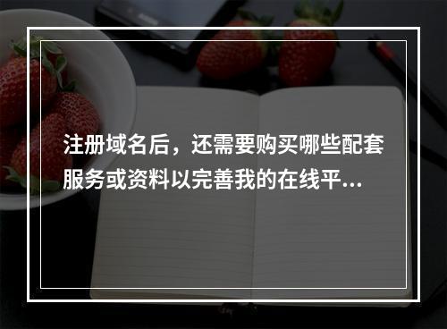 注册域名后,还需要购买哪些配套服务或资料以完善我的在线平台?