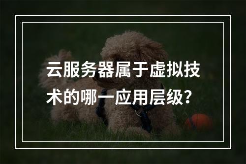 云服务器属于虚拟技术的哪一应用层级？