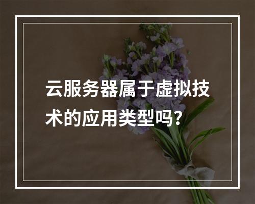 云服务器属于虚拟技术的应用类型吗？