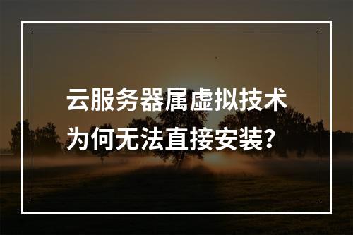 云服务器属虚拟技术为何无法直接安装？