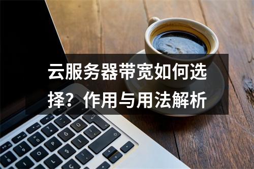 云服务器带宽如何选择？作用与用法解析