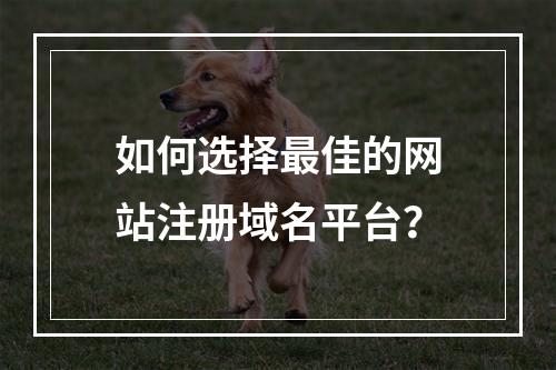如何选择最佳的网站注册域名平台?