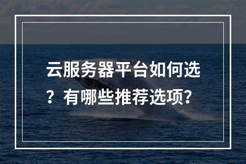 云服务器平台如何选？有哪些推荐选项？
