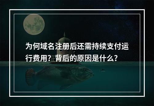 为何域名注册后还需持续支付运行费用?背后的原因是什么?
