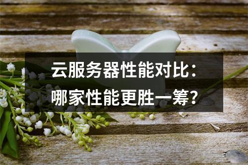 云服务器性能对比：哪家性能更胜一筹？