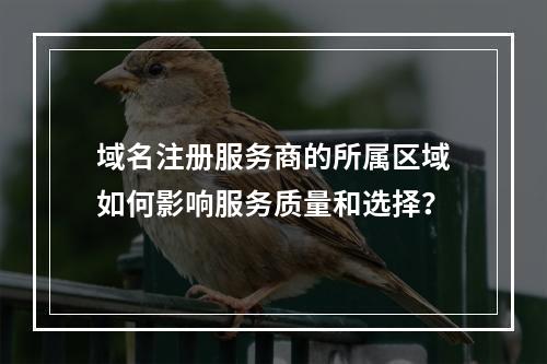 域名注册服务商的所属区域如何影响服务质量和选择?