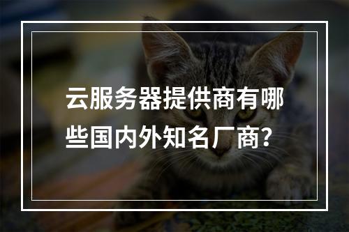云服务器提供商有哪些国内外知名厂商？