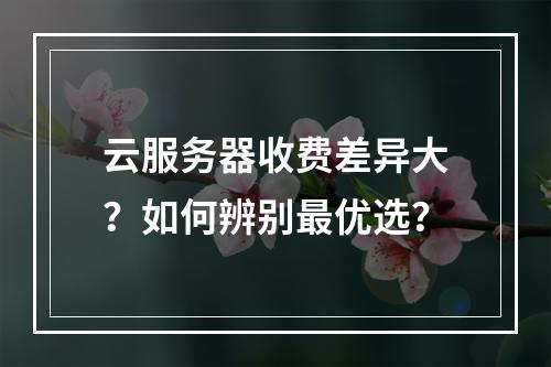 云服务器收费差异大？如何辨别最优选？