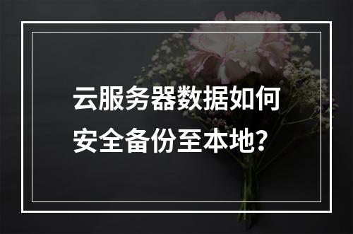 云服务器数据如何安全备份至本地？