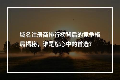域名注册商排行榜背后的竞争格局揭秘,谁是您心中的首选?