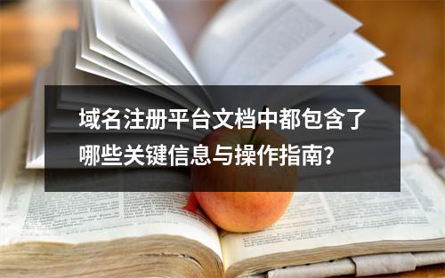 域名注册平台文档中都包含了哪些关键信息与操作指南?