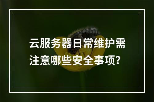 云服务器日常维护需注意哪些安全事项？