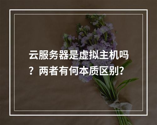 云服务器是虚拟主机吗？两者有何本质区别？