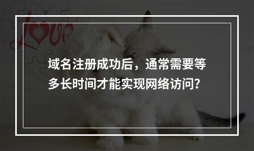 域名注册成功后,通常需要等多长时间才能实现网络访问?